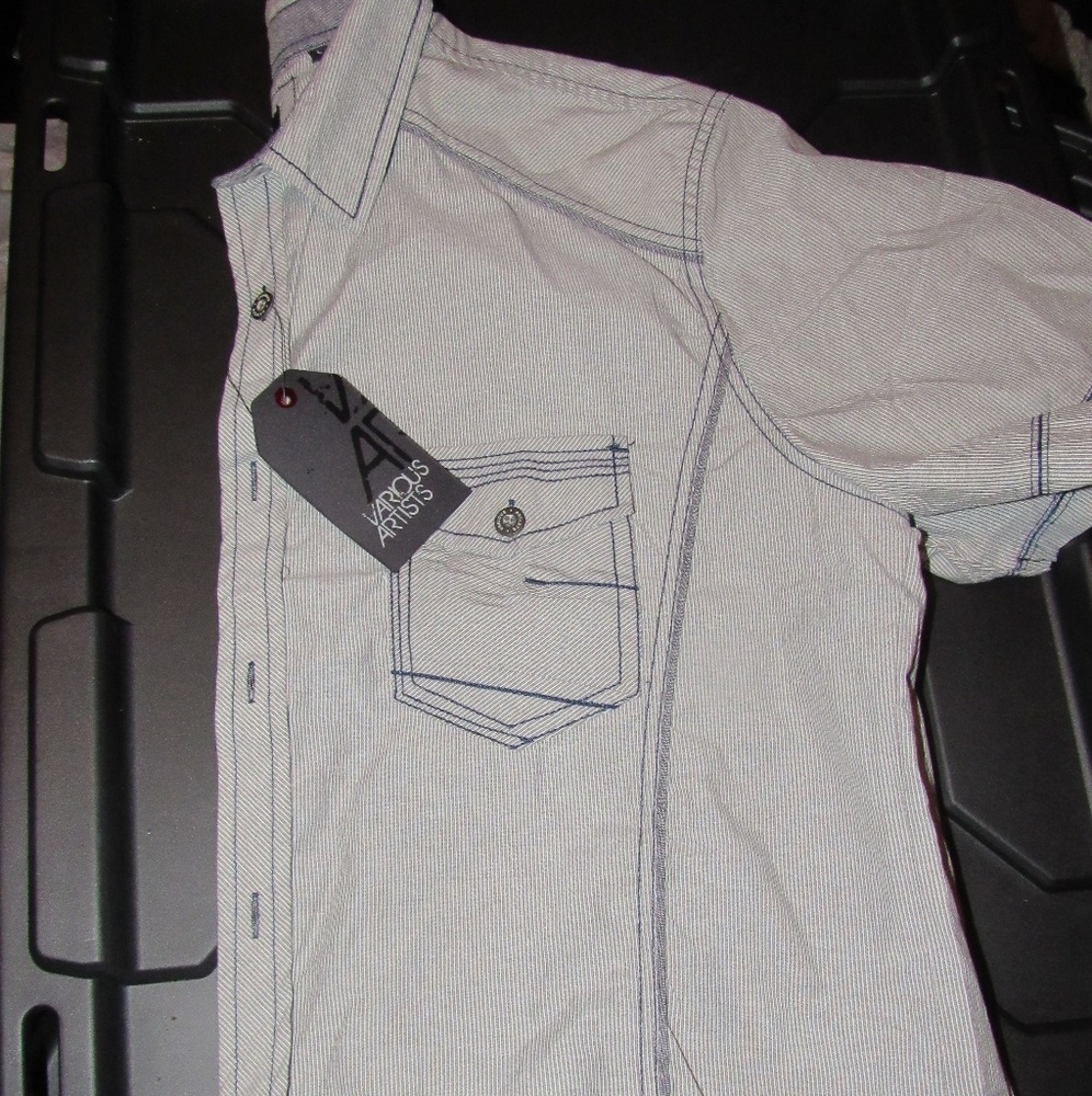 Grey button down
